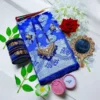 Katan Saree Gift Combo Package . blue color  SC-90