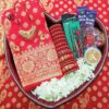 Home / Jamdani & Katan / ১০০% পিউর লাল কাতান শাড়ি কম্বো (KFKATGP-55)