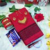 Maroon color suti saree comob.