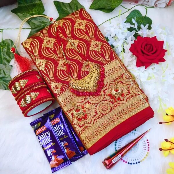 Katan saree combo gift package. - Image 2