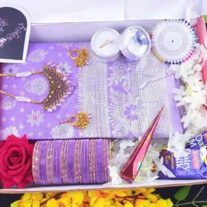 Purple Katan Shari Combo – পার্পল কাতান শাড়ি