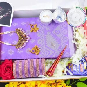 Purple jamdani Shari Combo – পার্পল জামদানি শাড়ি